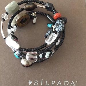 Silpada wrap multi stone bracelet EUC